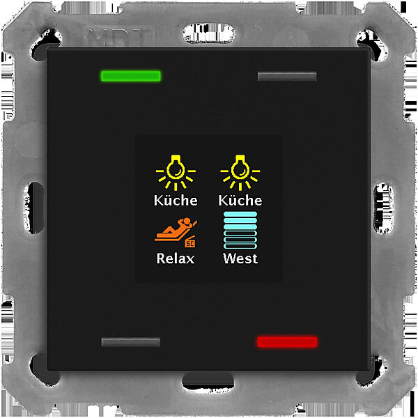 MDT technologies KNX Taster Smart 55 4-fach Farbdisplay, swmatt BE-TAS550406.01